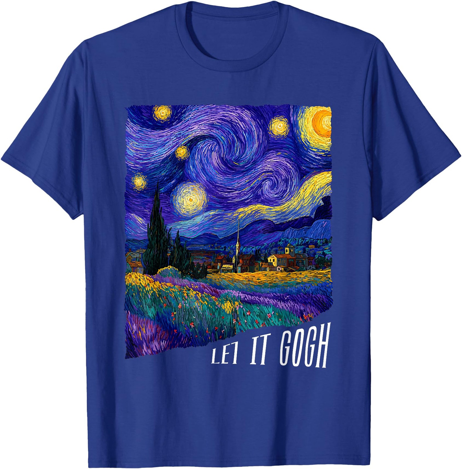 Let it Gogh Funny Vincent Van Gogh Starry Night Design T-Shirt