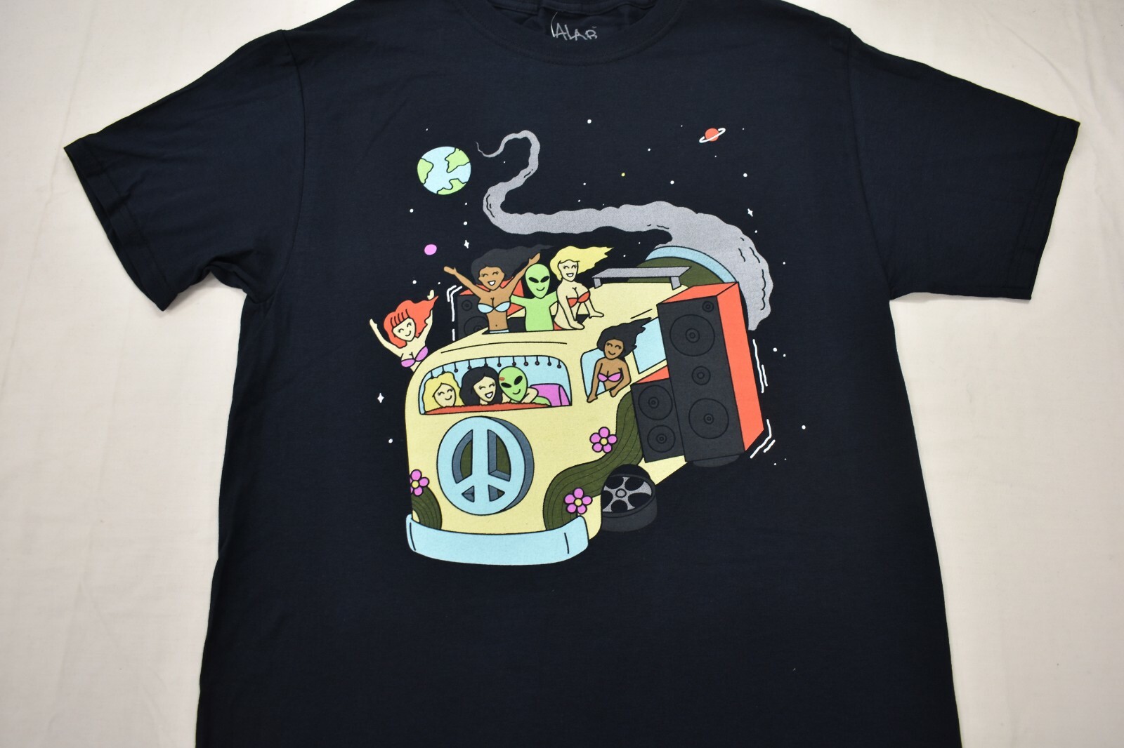 A-Lab Mens Take A Ride Alien Bus Funny Black T-Shirt New S, M, L, XL, 2XL, 3XL