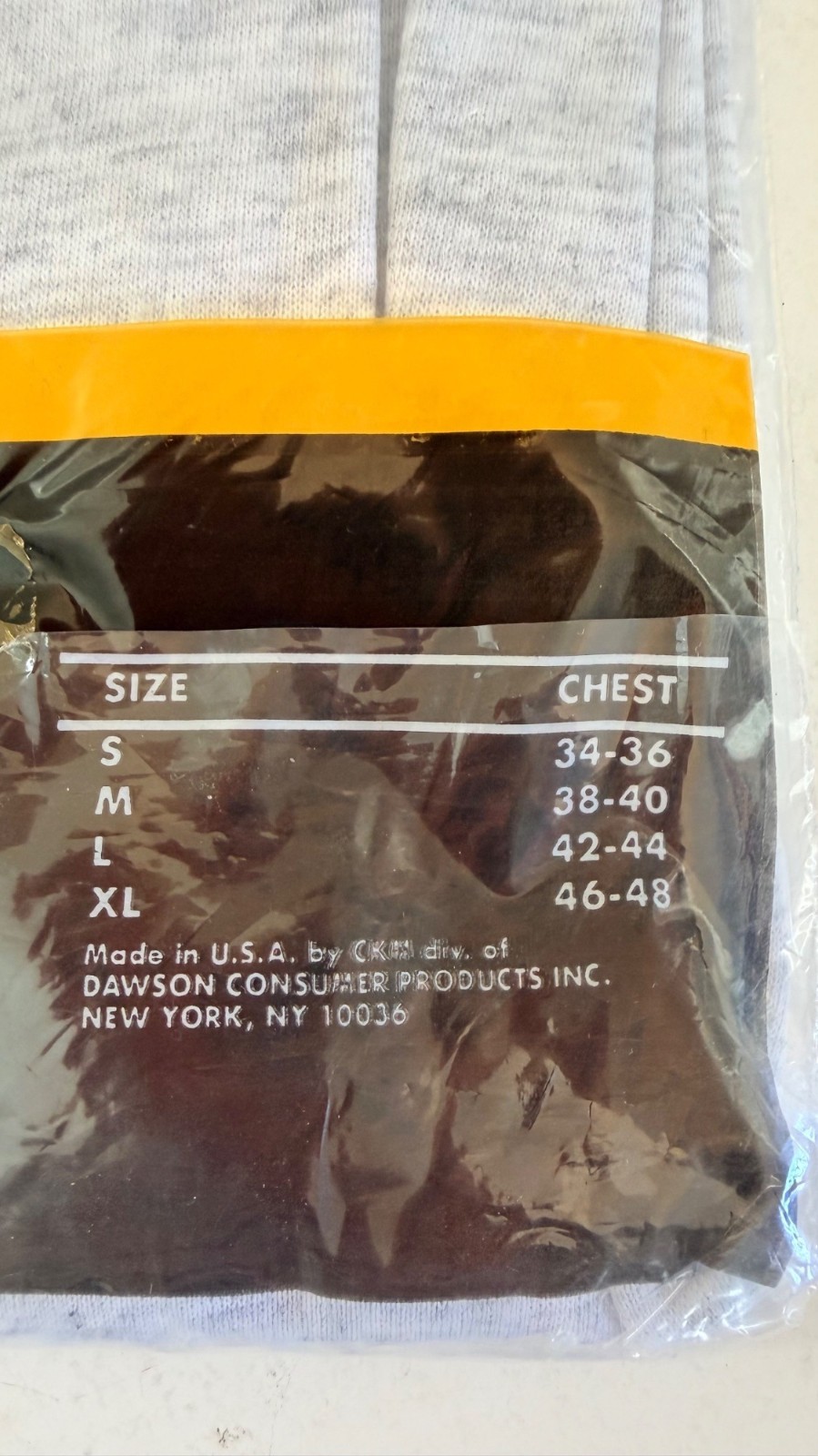 NOS Pocket Muscle Mens Gray T-Shirt Large L 42-44 Made in USA Deadstock Tee