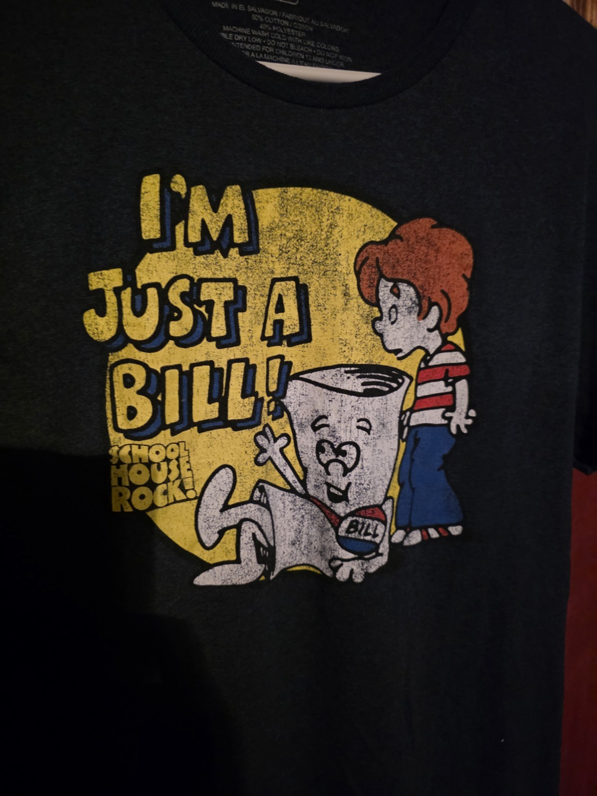 I’m Just A Bill Schoolhouse Rock 70’s Classic Cartoon Short Sleeve Tee Sz M Blue