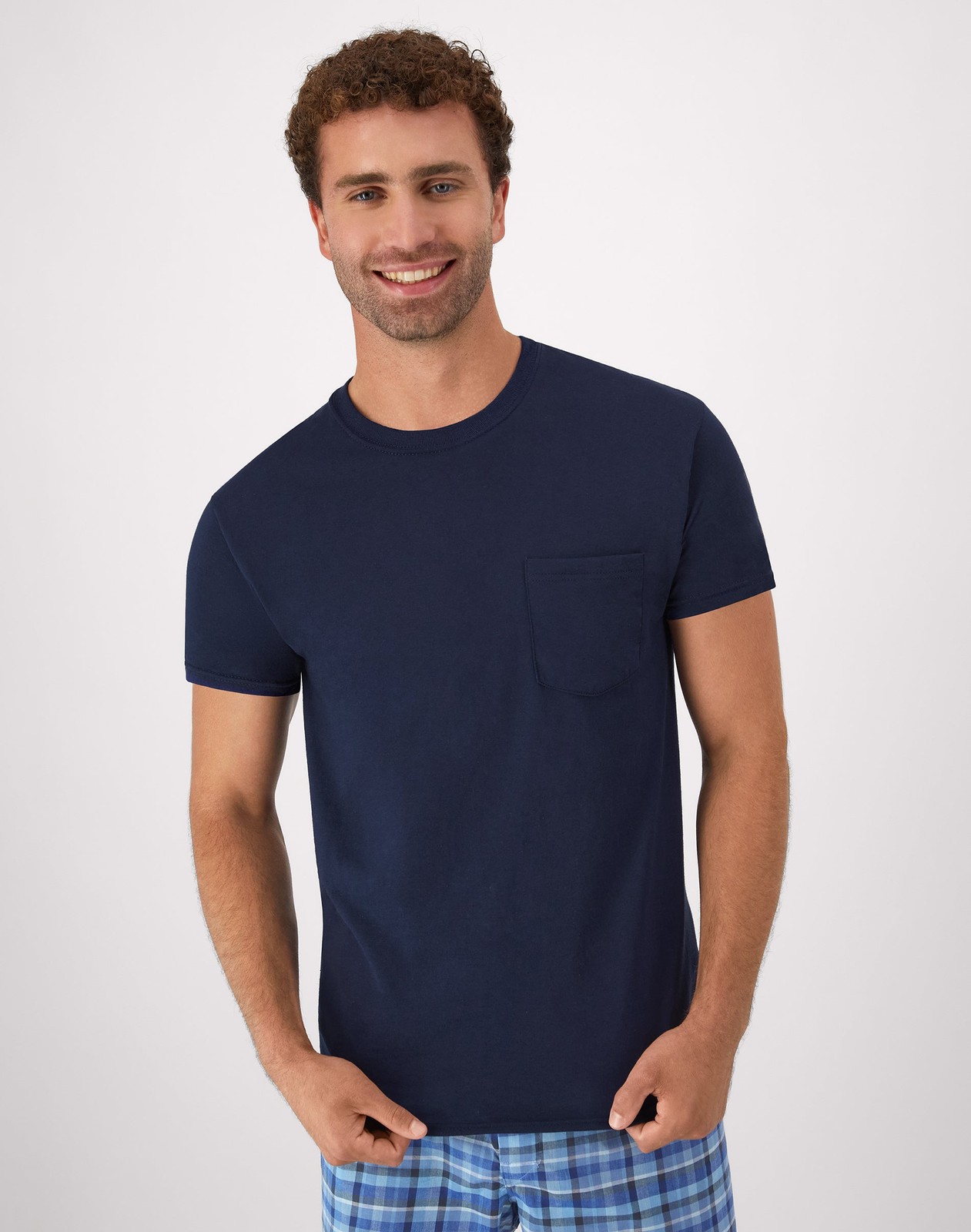 Hanes Men’s Cotton Pocket T-Shirt, Moisture-Wicking with Odor Control, Assorted