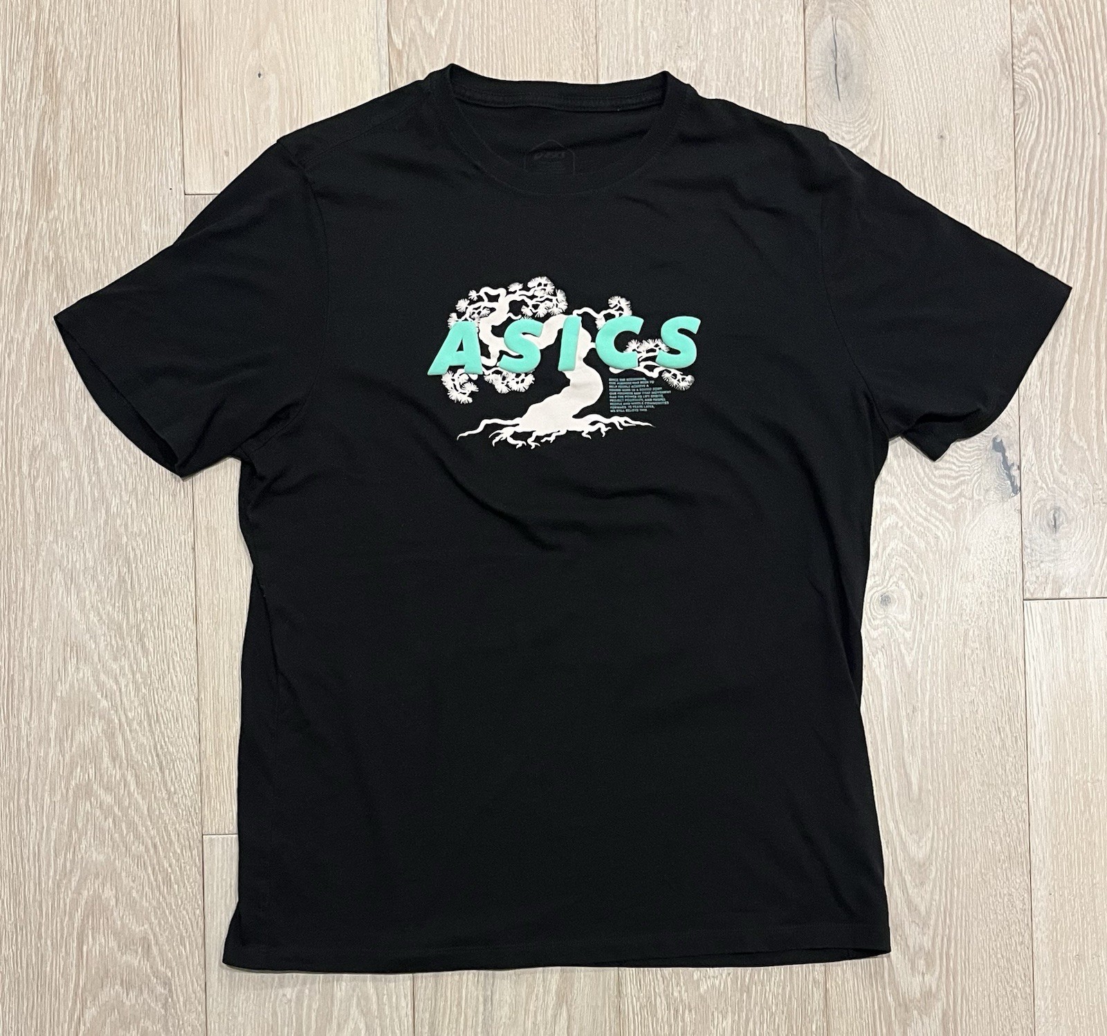 ASICS Men’s Short Sleeve Graphic T-Shirt Tree, Size Large, Black