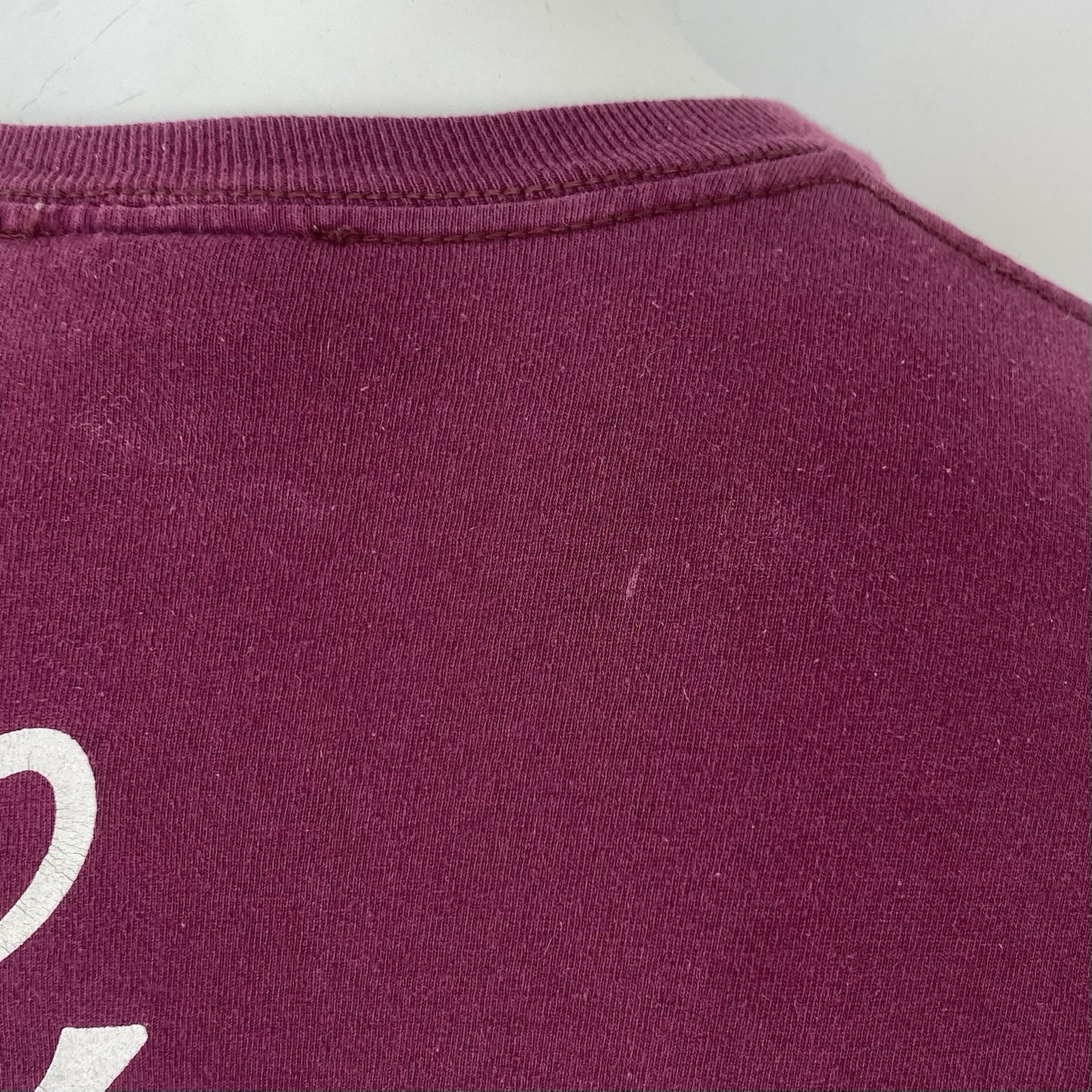 Stussy World Tour T Shirt Wine Red Medium Men’s Crew Neck Tee Spellout
