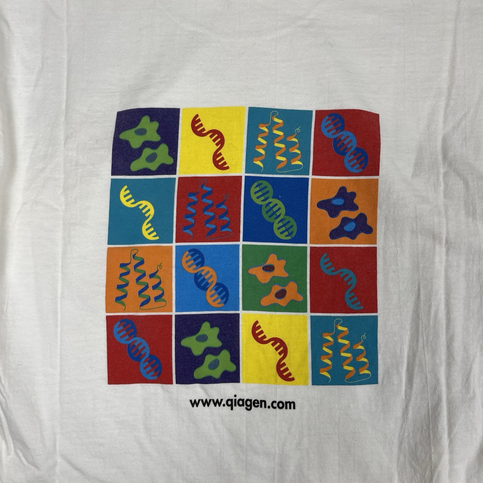 Vintage 90s QIAGEN Genetic Engineering Biotech T-Shirt Long Sleeve DNA RNA