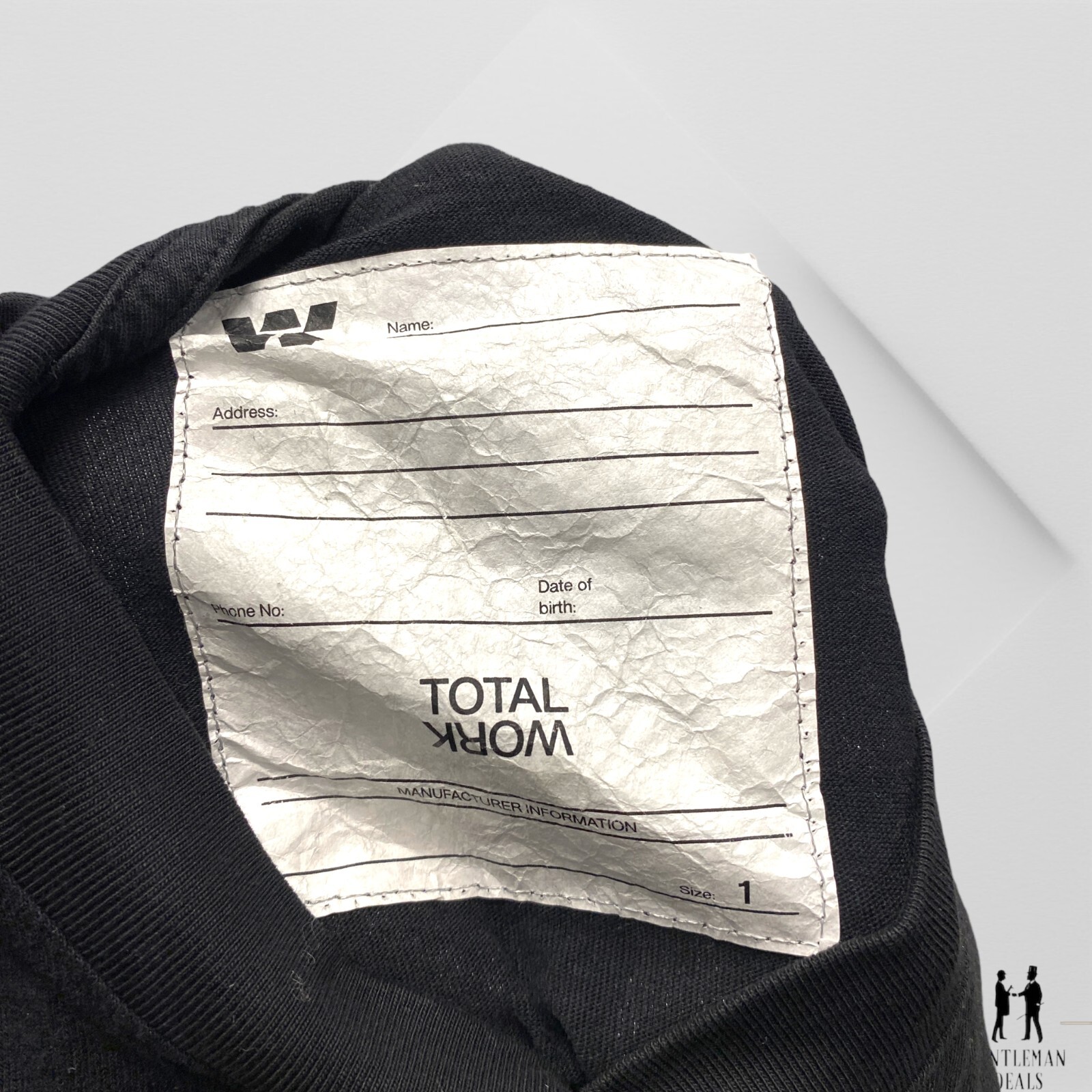 Total Work Standard Issue T shirt Size 1 S-M Mock Neck Black Tshirt Thick Cotton