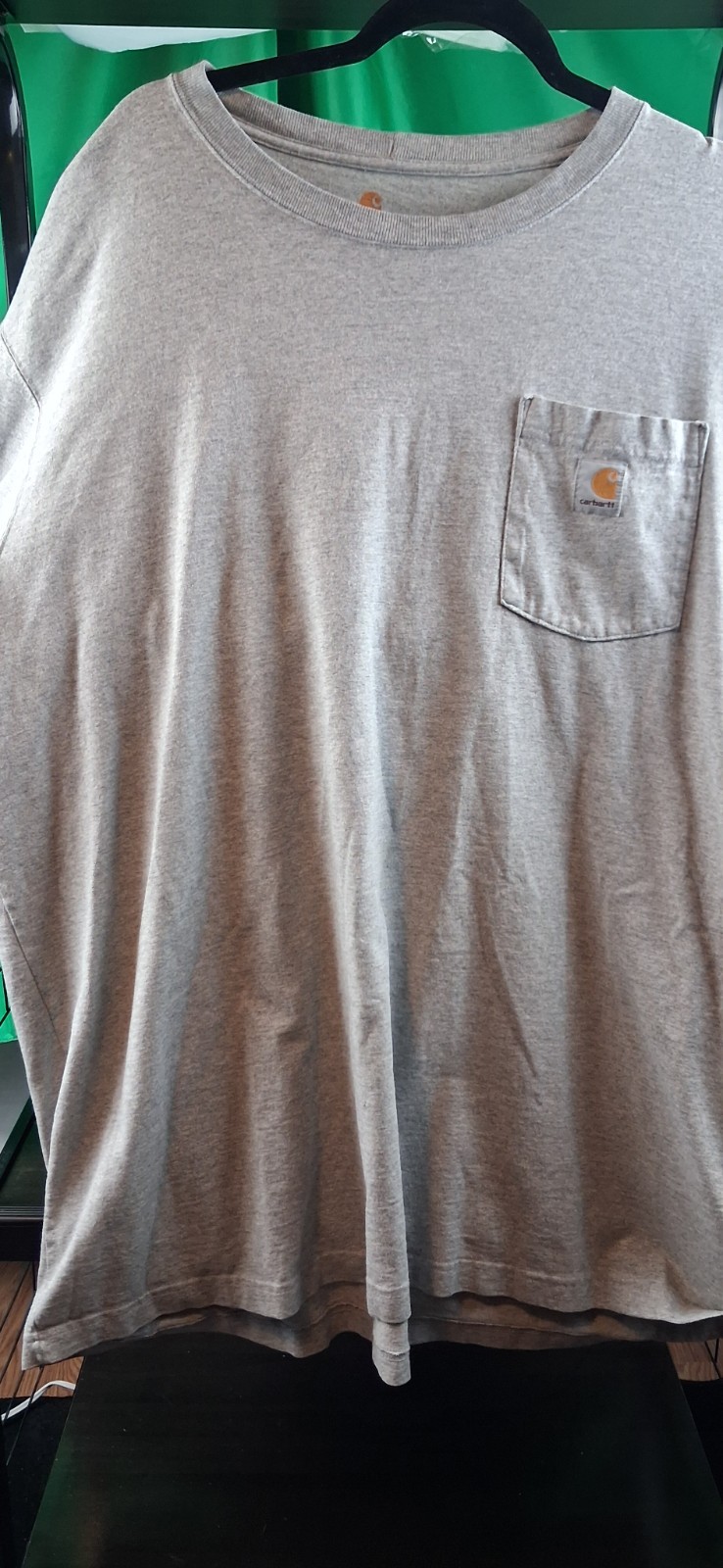 Carhartt Men’s Gray Long Sleeve Cotton Jersey Pocket T-Shirt 2XL Loose Fit