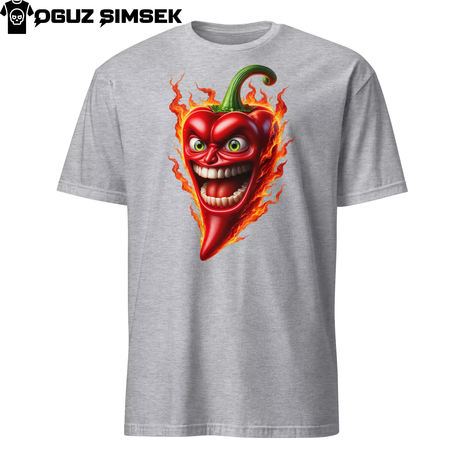 Cartoon Funny Flamin Hot Chili Pepper Spice Graphic T-Shirt Unisex Tee 🔥🌶️
