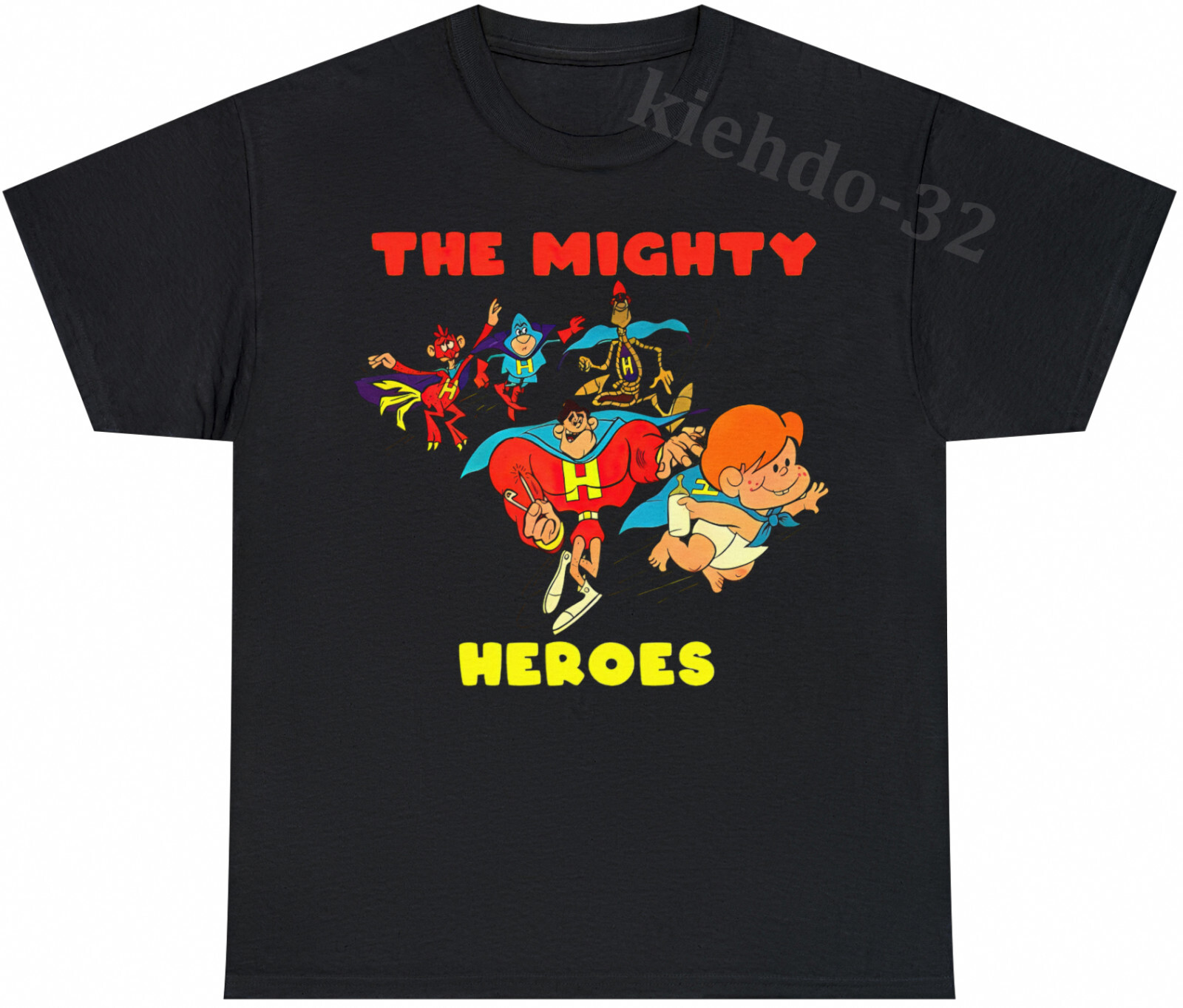The Mighty Heroes Cartoon 80s Vintage Look Gift Retro Tee S-5XL Men Women Unisex