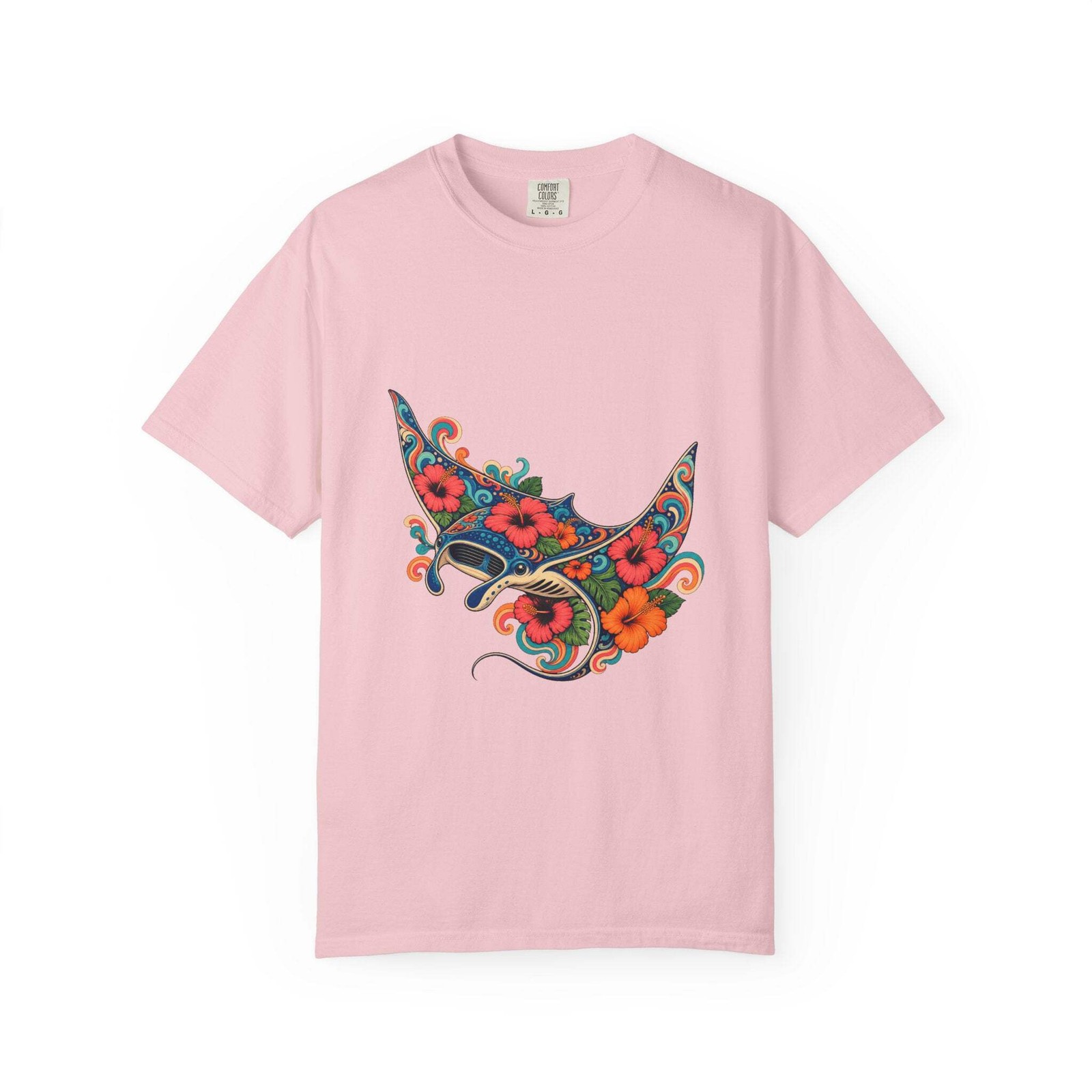 Psychedelic Hibiscus Manta Graphic Tee