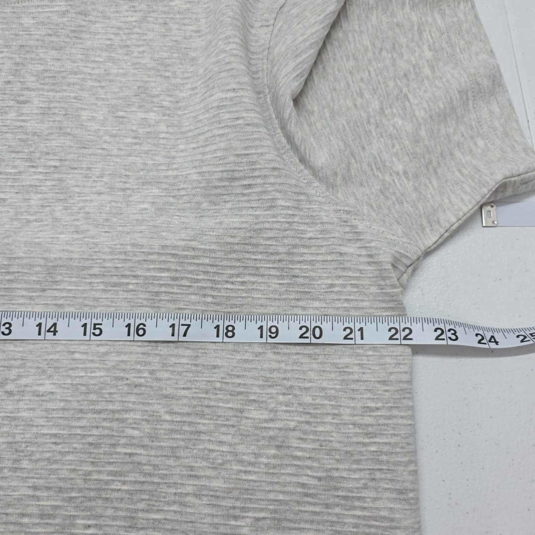 Hedge Mens Sand Mel Horizontal Ribbed Knit Short Sleeve Casual Tee Sz Lg Gray