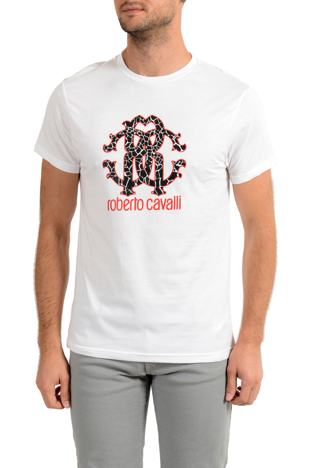 Roberto Cavalli “Beachwear” Men’s White Graphic Print T-Shirt Sz S M L XL 2XL