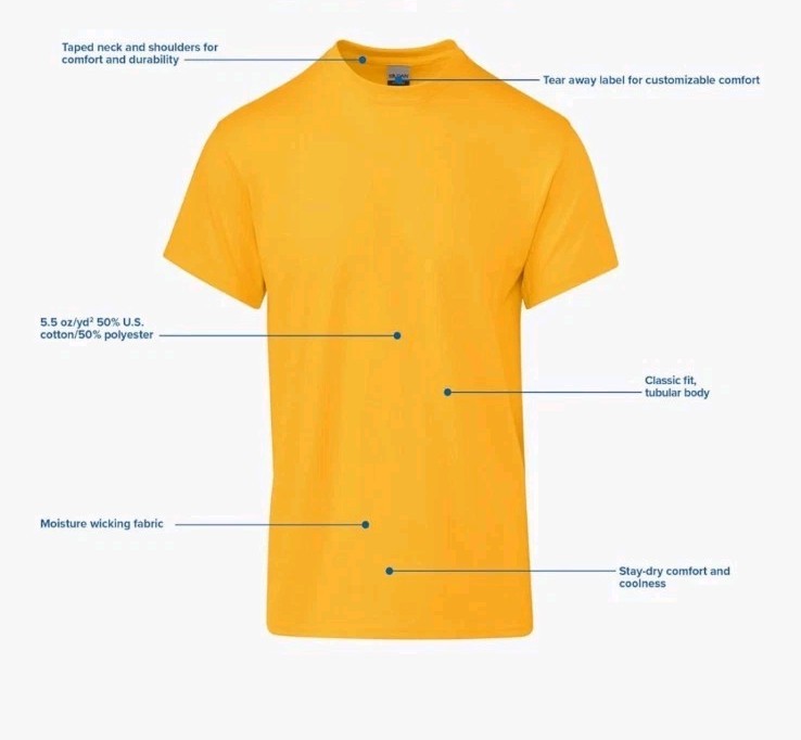 Gildan Adult DryBlend T-Shirt, Style G8000, Multipack Small, Royal (2-pack) New