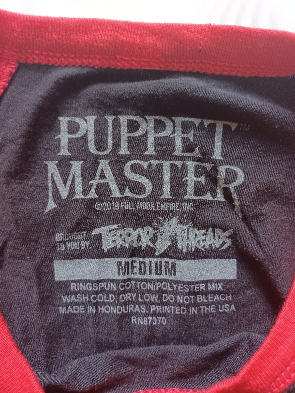 2019 Rare Puppet Master Terror Threads T-Shirt 3/4 Sleeve Size M