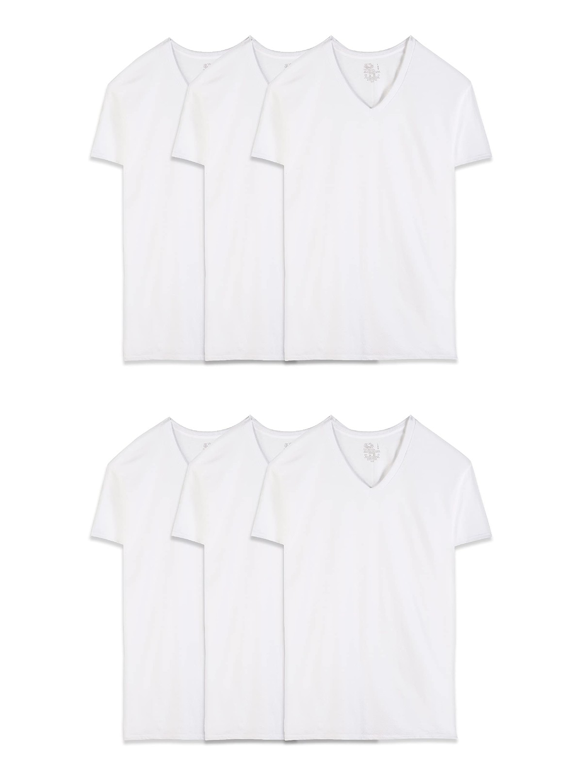 Fruit of the Loom mens Eversoft Cotton Stay Tucked Vneck Tshirt, Regular Whi…