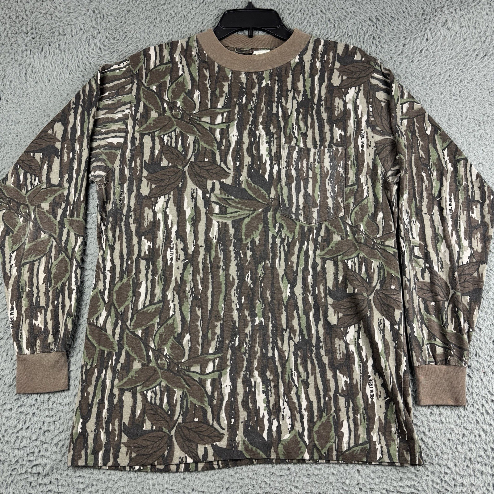 Vintage Blue Bill By Red Head Shirt Mens Large USA Single Stitch Real Tree Camo