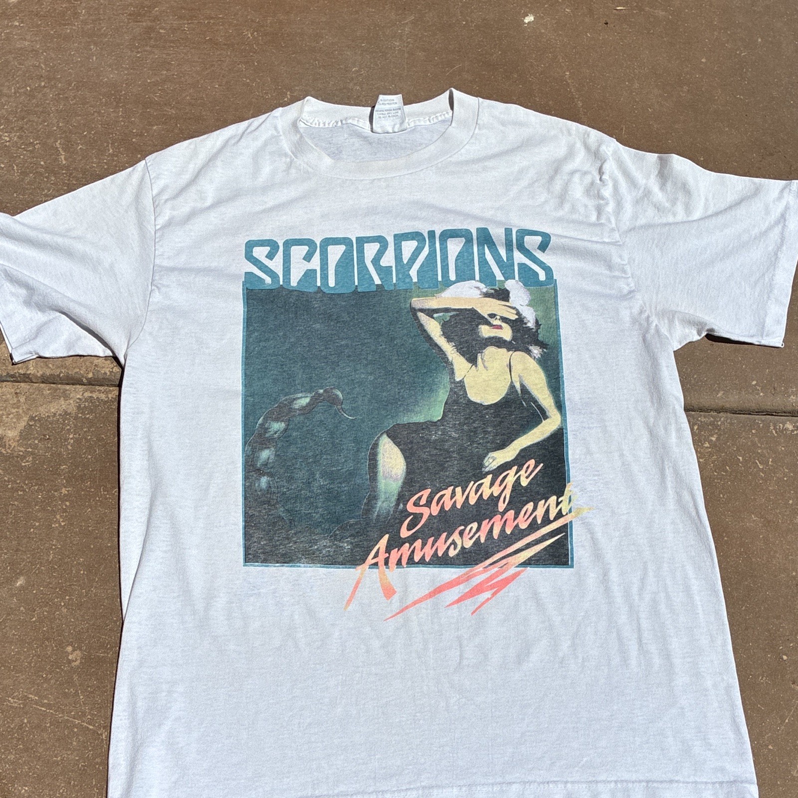Spring Ford Scorpions Savage Amusement Men’s XL Double-Sided Graphic Tee White