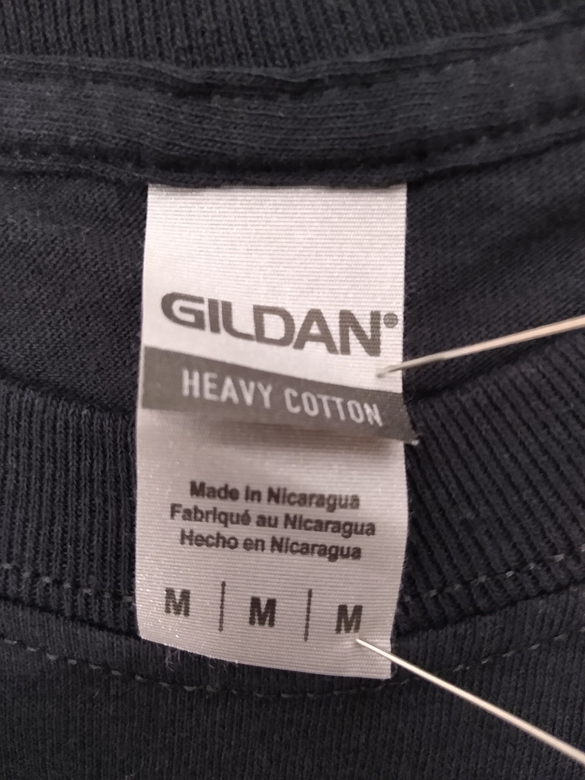 GILDAN Heavy Cotton Black Long Sleeve Crew neck TEE SHIRT SZ MED