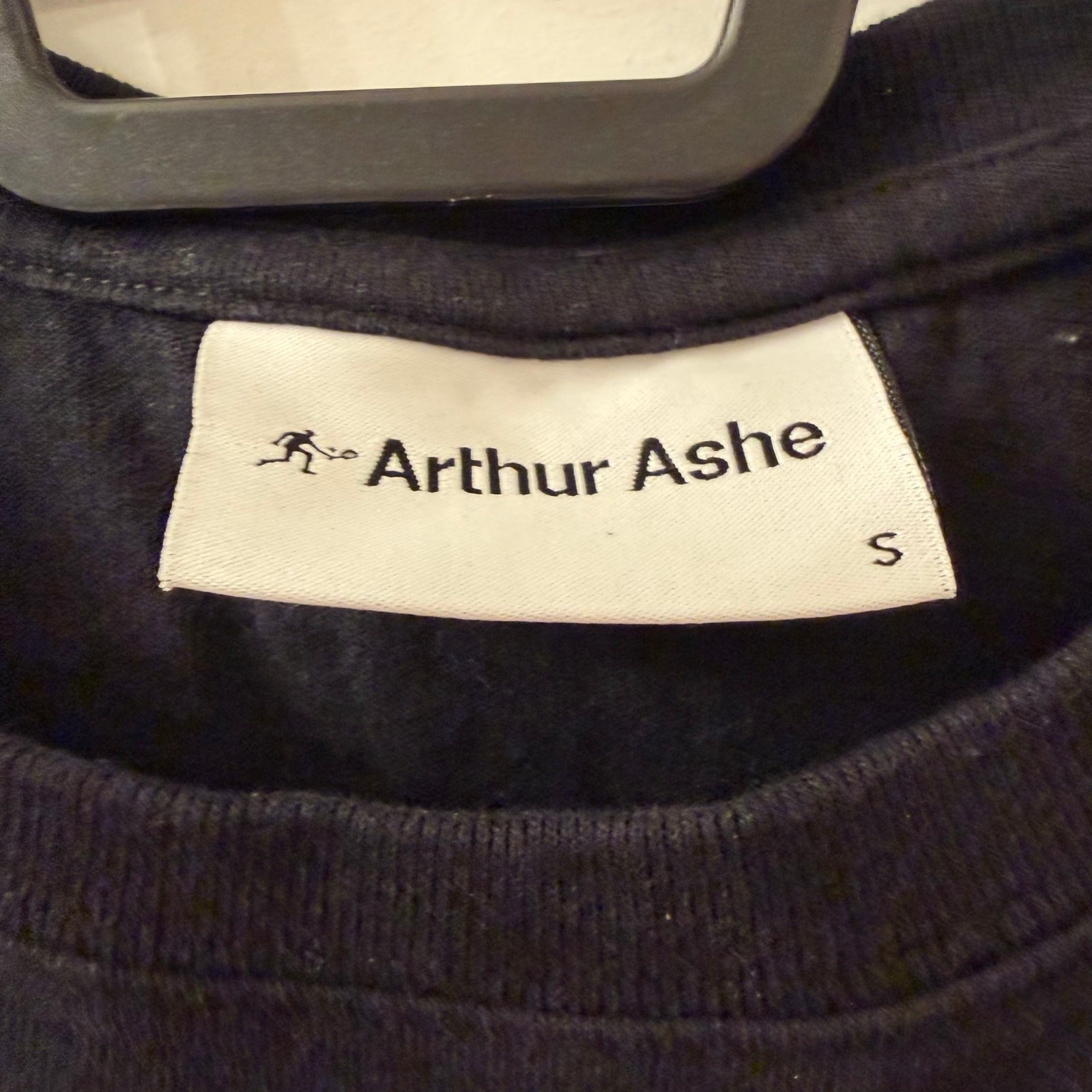 Arthur Ashe T-Shirt Men’s Small Black Logo Graphic Made In Portugal Cotton Tee S