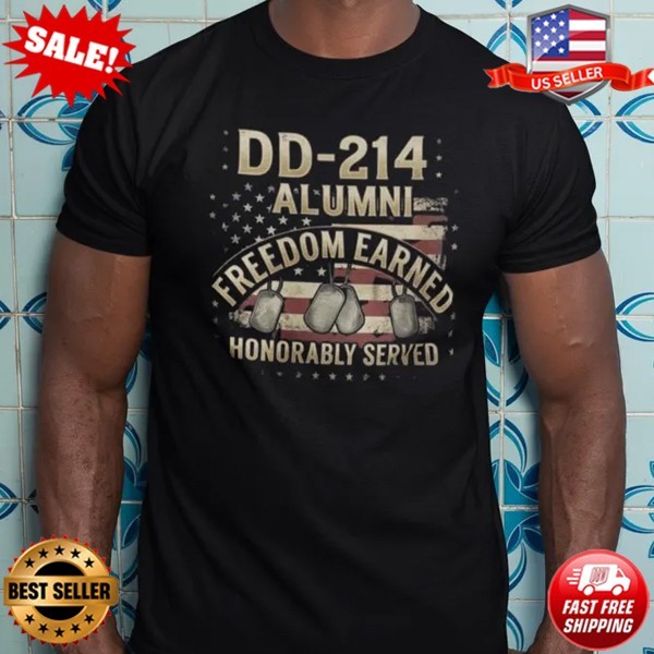 DD-214 Alumni Tee | Freedom Earned Honorably Served, Pride T-Shirt S-5XL