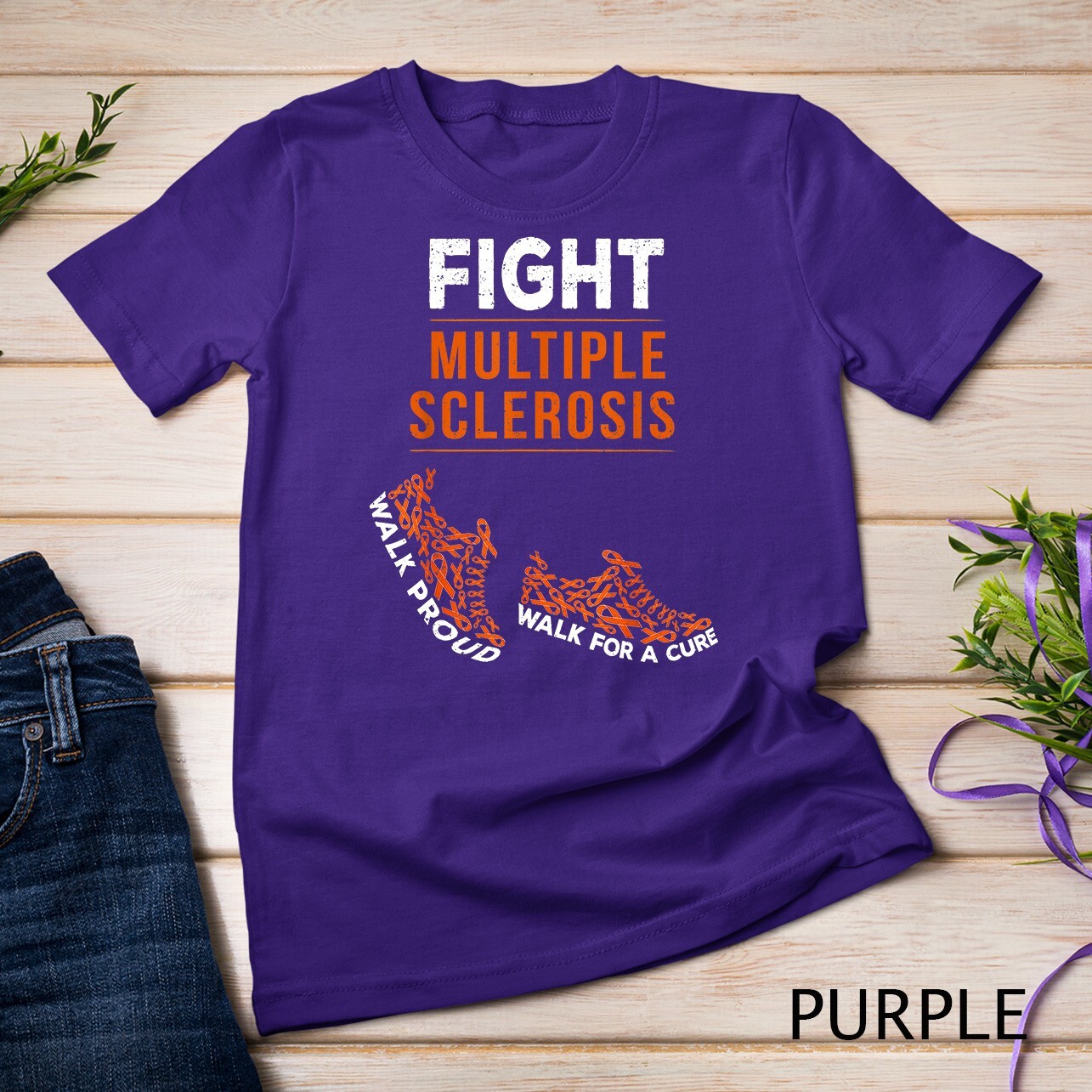 Fight Multiple Sclerosis MS Awareness Warrior Ribbon Unisex T-shirt