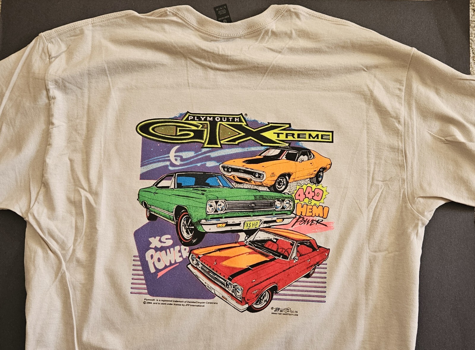 1968-69 Plymouth GTX Men’s Ice Gray 100% Cotton T-shirt. See Pics.