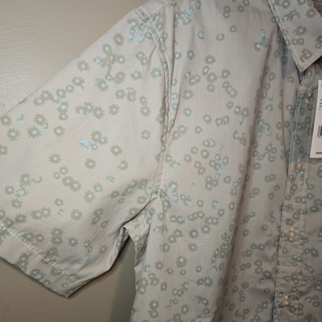Quiksilver Men’s Cosmic Fields Classic SS Button Up Shirt Gray Size Small NWT