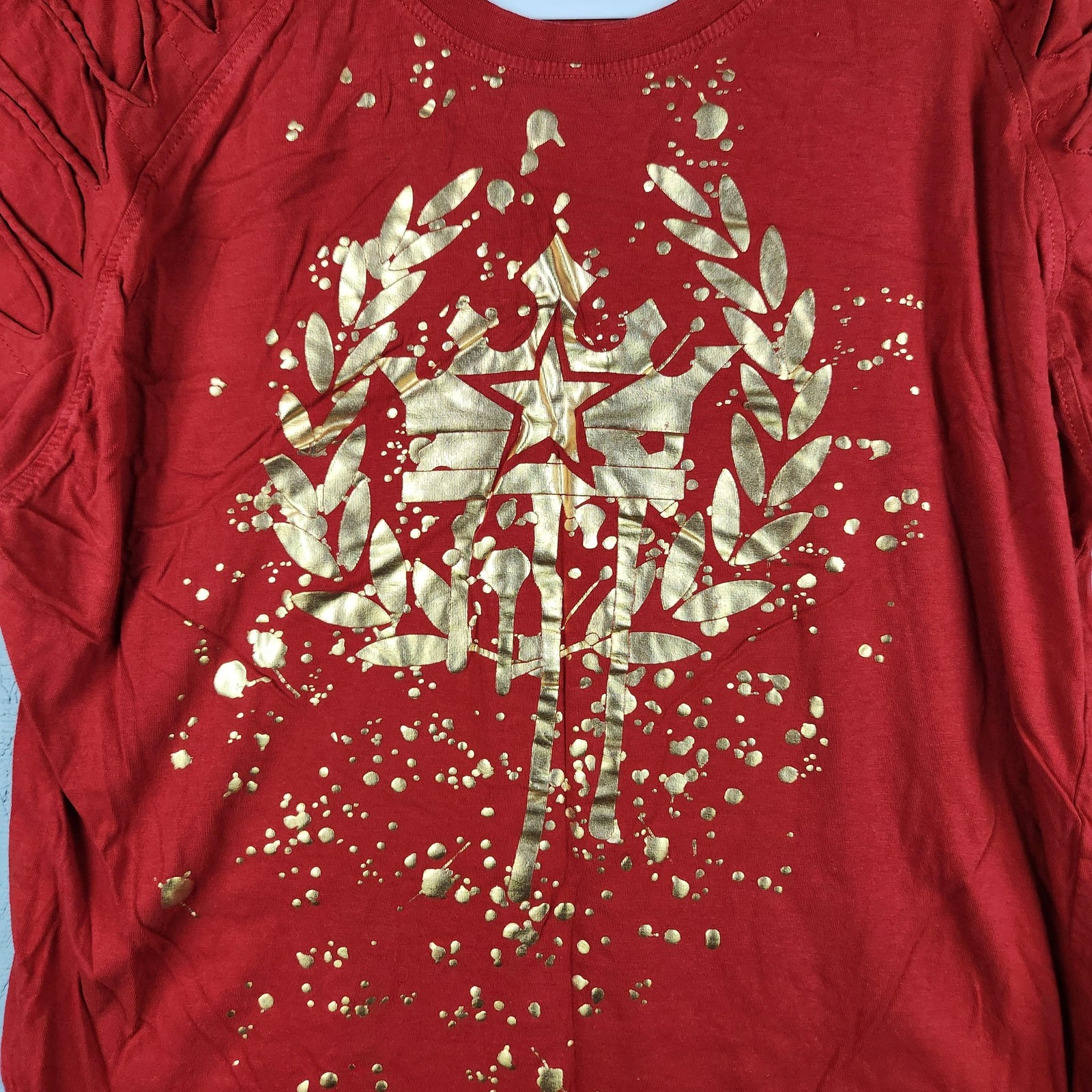 Vintage Switch Remarkable Shirt Mens 2XL Red Gold Foil Laurel Graphic Star Crown