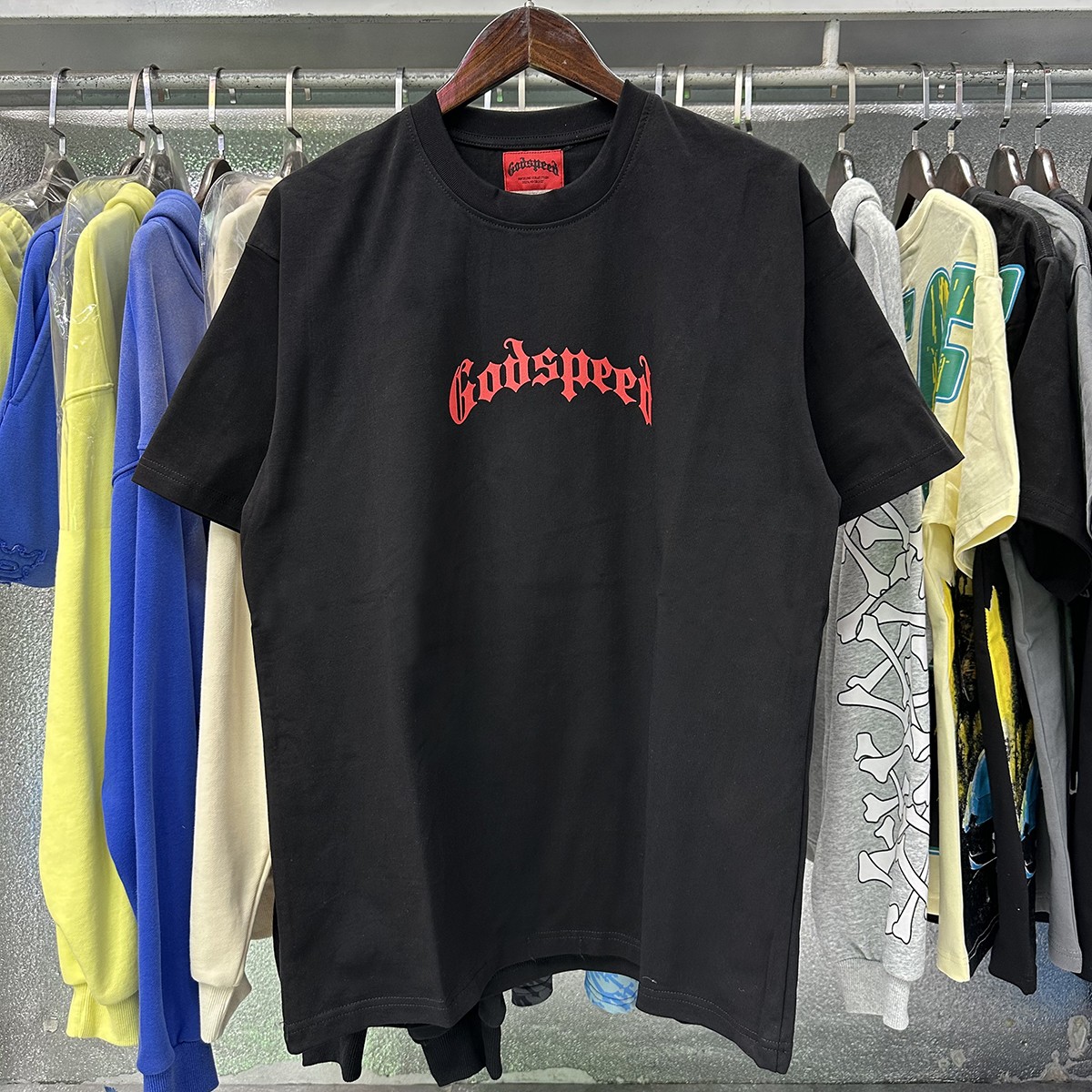 Godspeed Floral Skull Skeleton Vintage Streetwear Graphic Tee T-Shirt