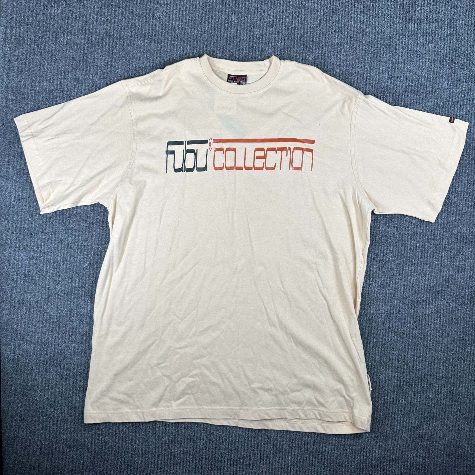 NWT FUBU Collection Streetwear Camel T-Shirt Deadstock Y2K Script Men’s Size XL