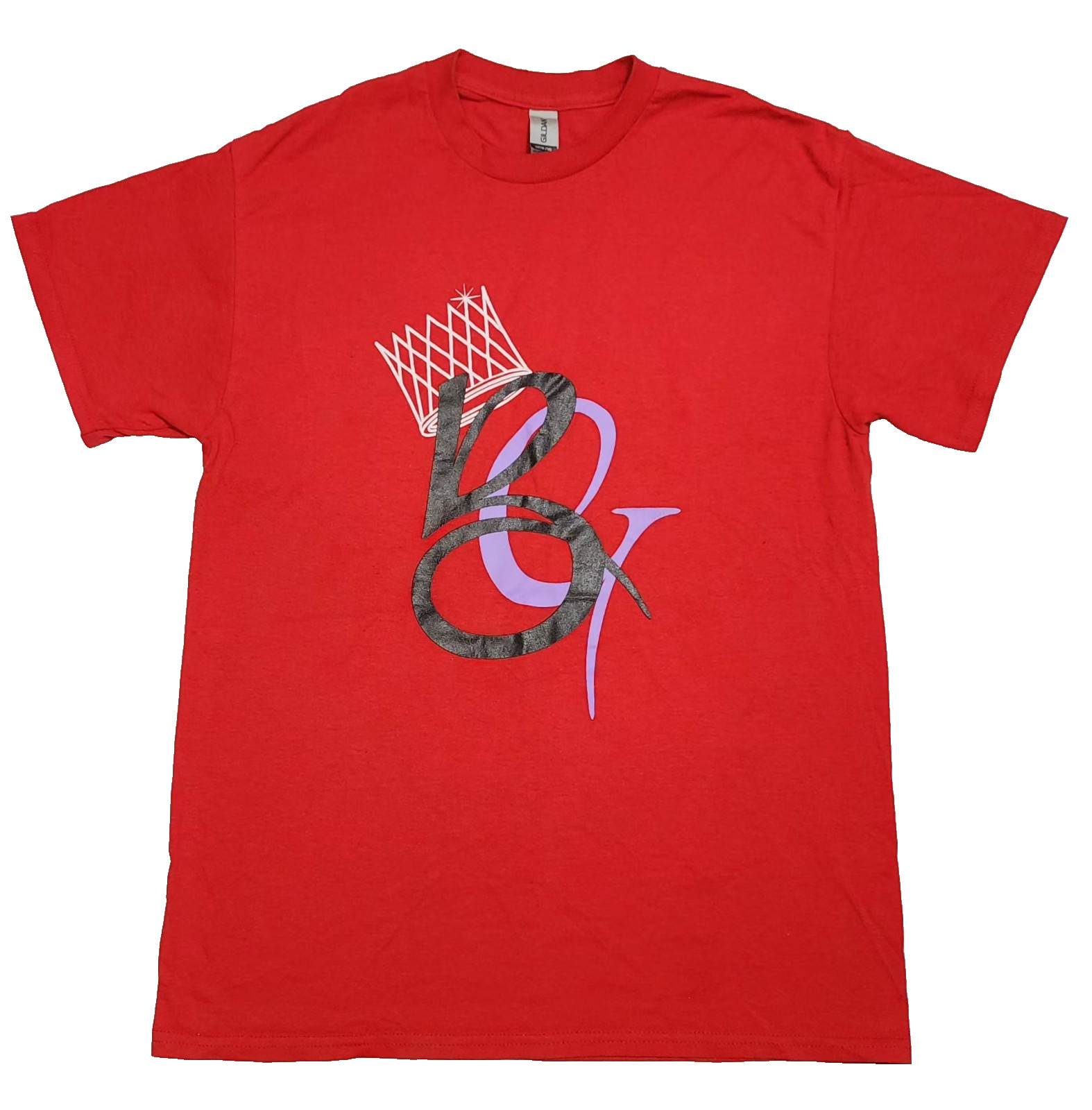 Gildan M Red Crew Neck Tee T-Shirt BG Crown Graphic Print Short Sleeves