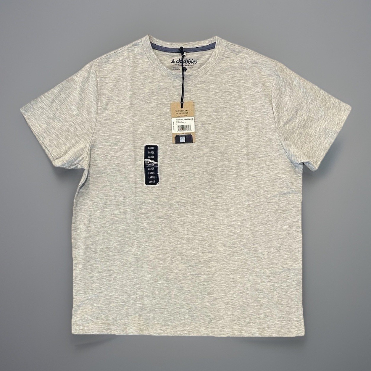 Chubbies The Seal Of Approval Non Pocket Graphic Tee, Gray, Men’s Large, New