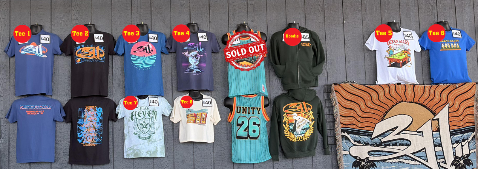 The 311 Summer Tour 2026 Merch Tee, T-shirt Reprint