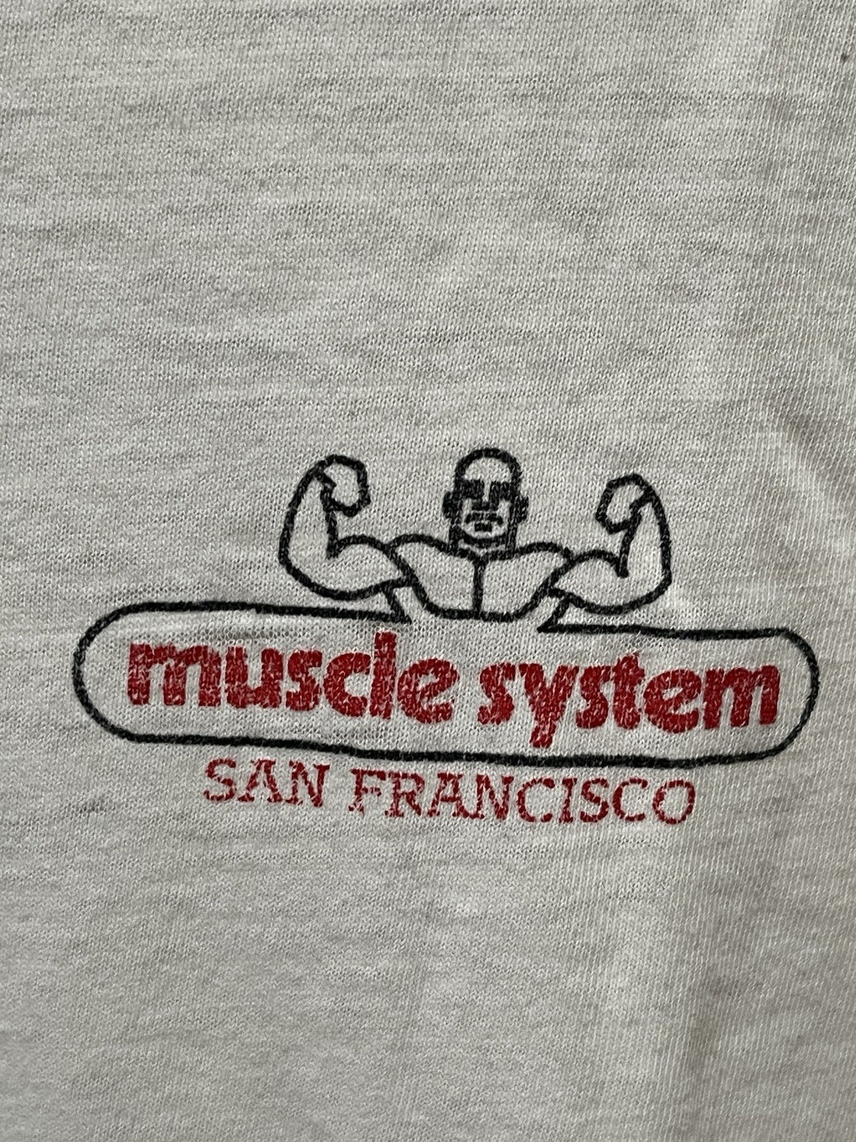 Vintage Men’s Medium Muscle System San Francisco Bodybuilding Gym White T-Shirt