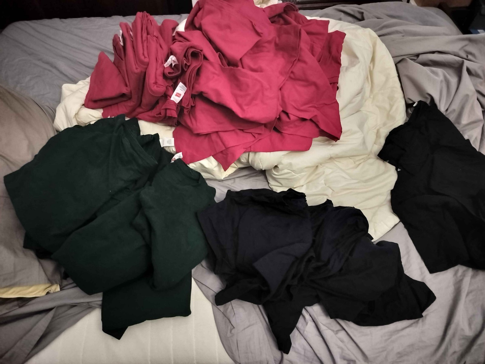 Shirt Lot Count 46 (Hanes red, green 38 ) (Fruit of Loom Black 5 ) ( Lacoste 3 )