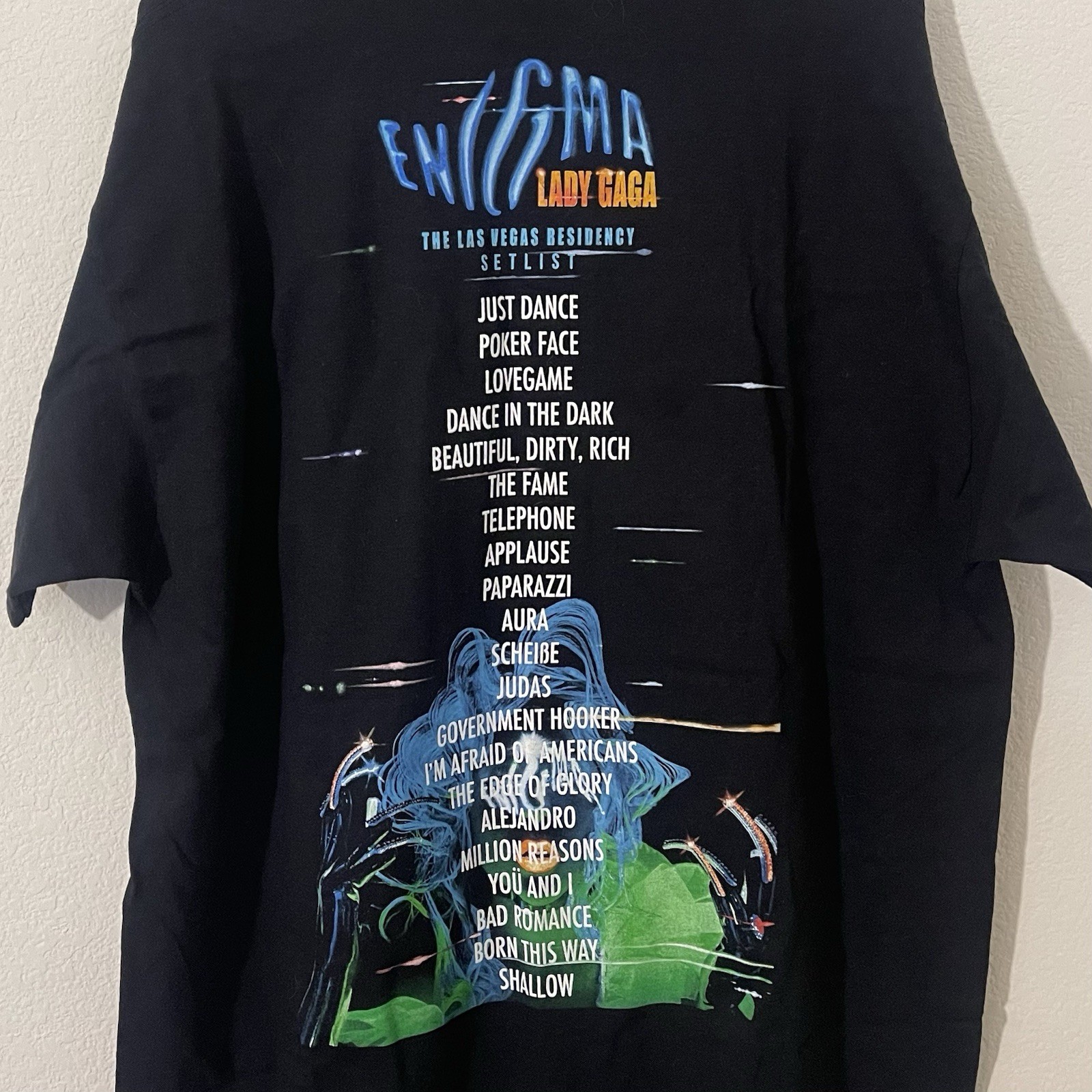 Lady Gaga Enigma Jazz Piano 2018 Las Vegas Residency Men’s Shirt XL Black