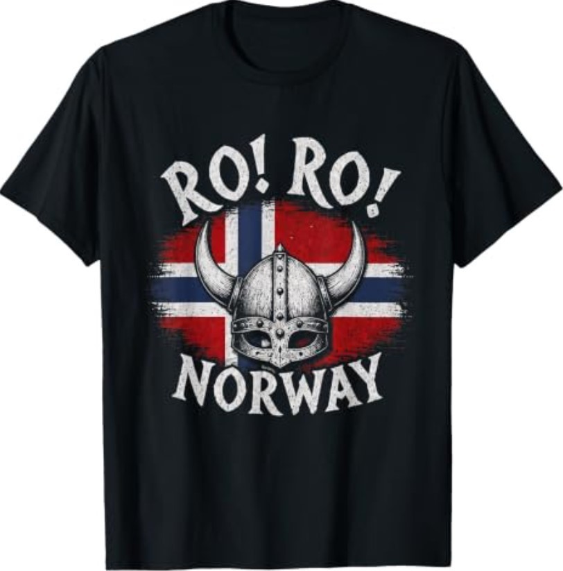 Ro Ro Norway Viking Helmet Norwegian Flag Nordic Pride T-Shirt