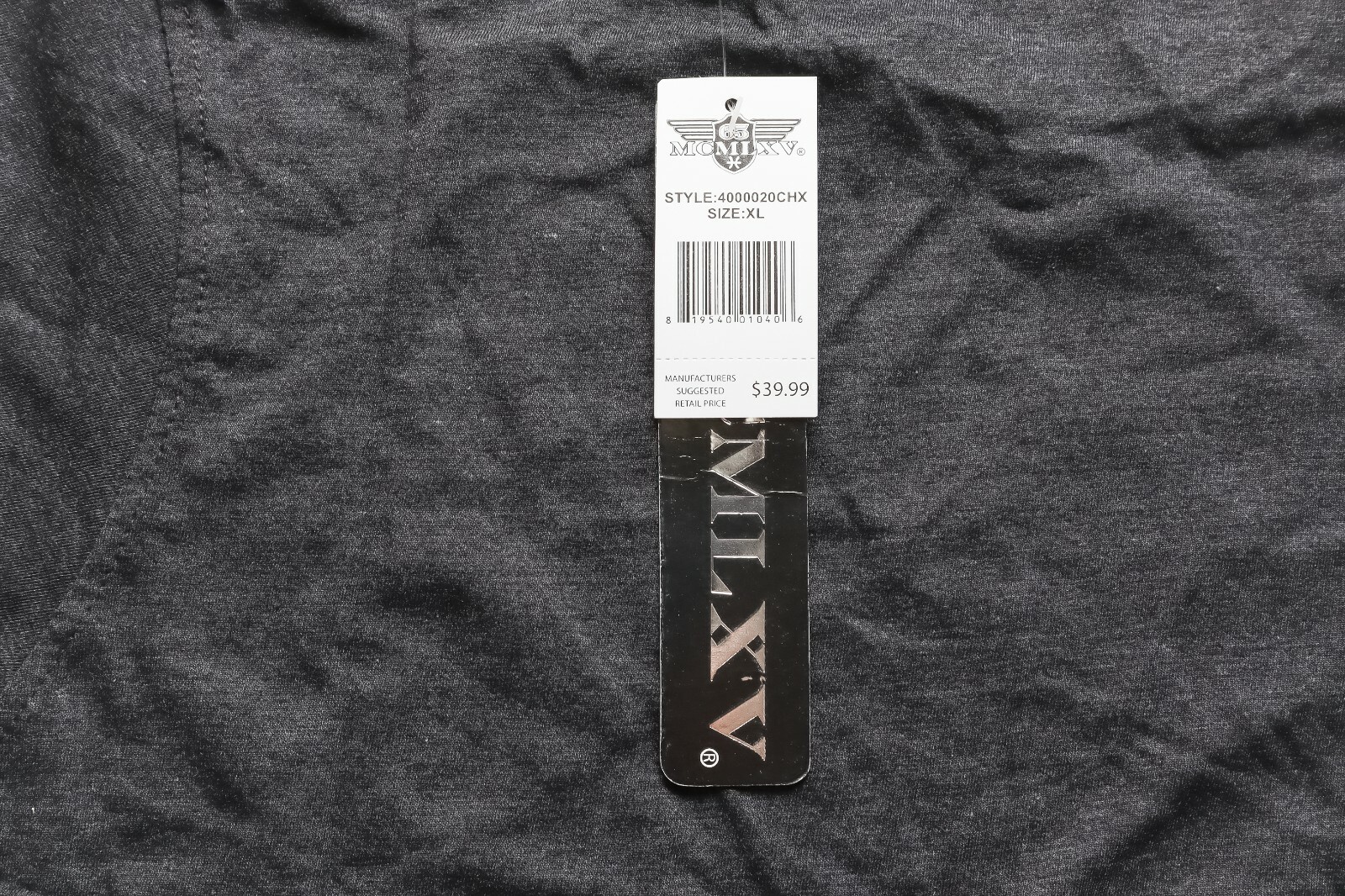 65 MCMLXV 1965 Brand Style 4000020CHX Size XL Charcoal T-Shirt 100% Cotton