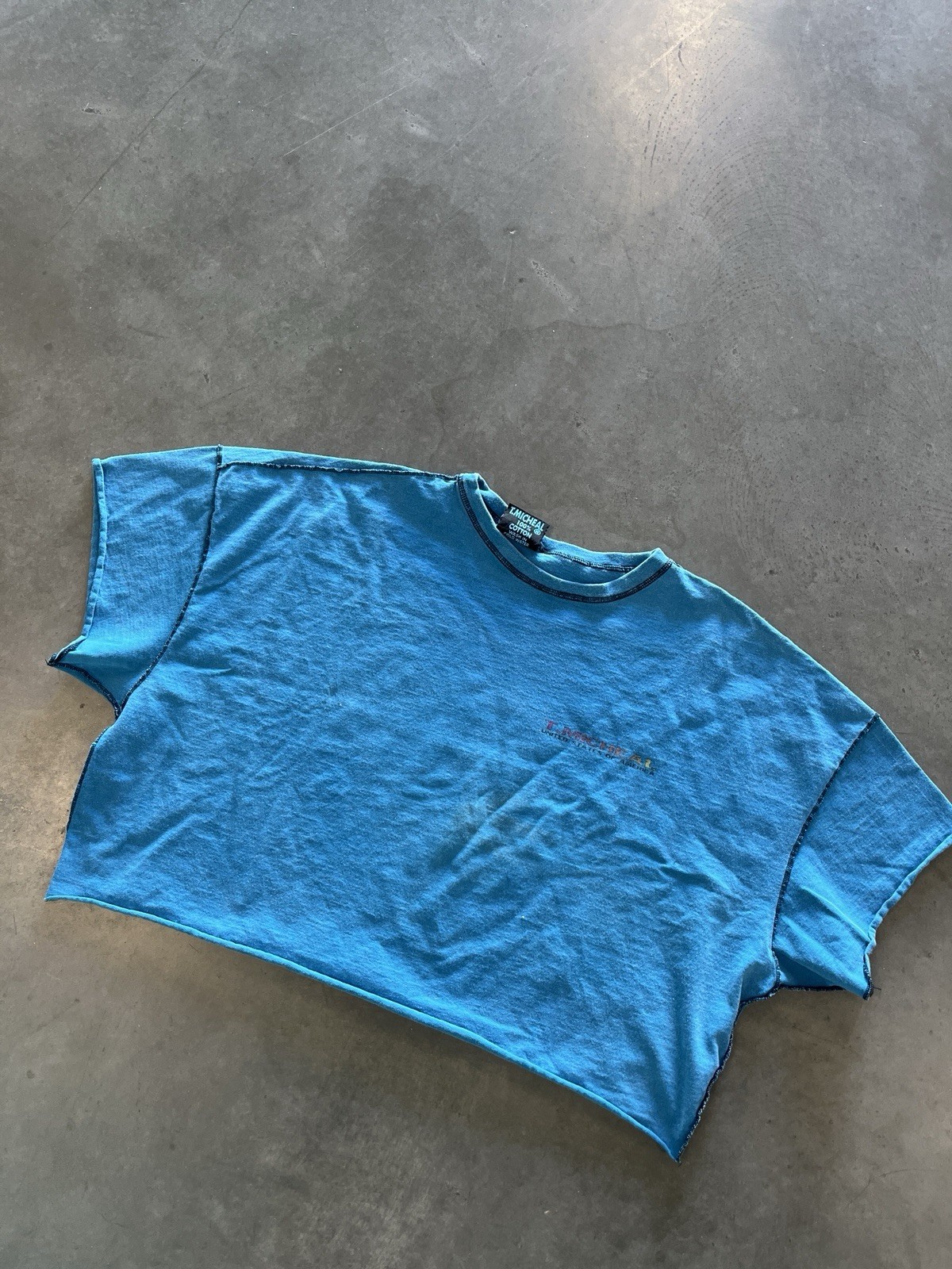 Vintage 90s T Michael Bodybuilding Gym Pump over. Cropped. Muscle Guy Size 2XL.