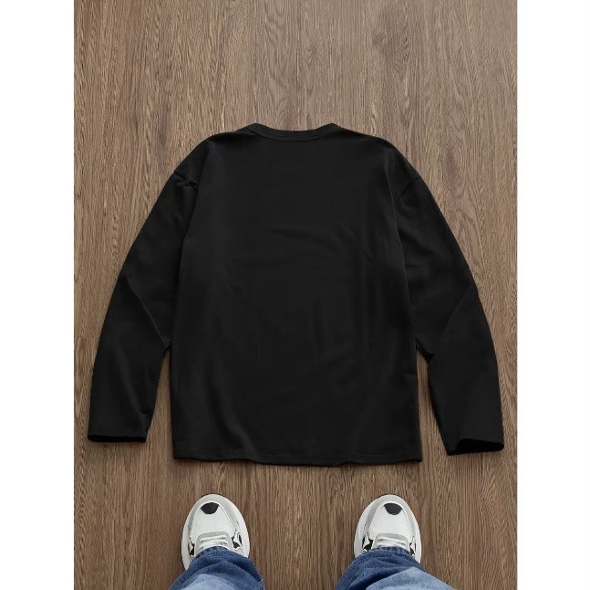 Graphic Thermal Shirt Lips Rhinestone Grills Long Sleeve White/Black Multi Size