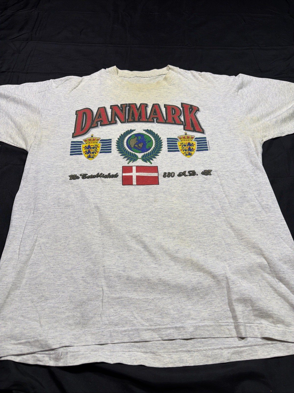 Danmark Established 880A.D. Gray T Shirt Short Sleeve