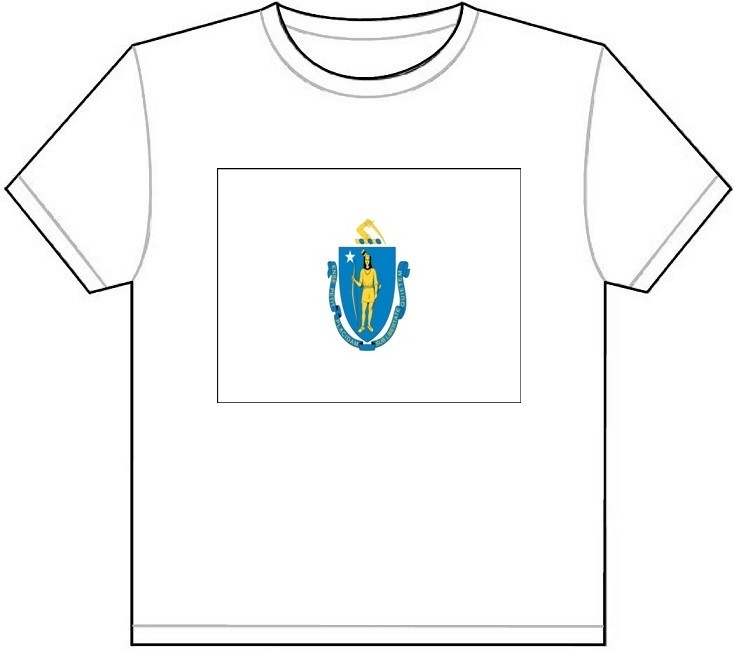 MASSACHUSETTS STATE FLAG T-SHIRT TEE PICTURE PHOTO boston celtics bruins 1350
