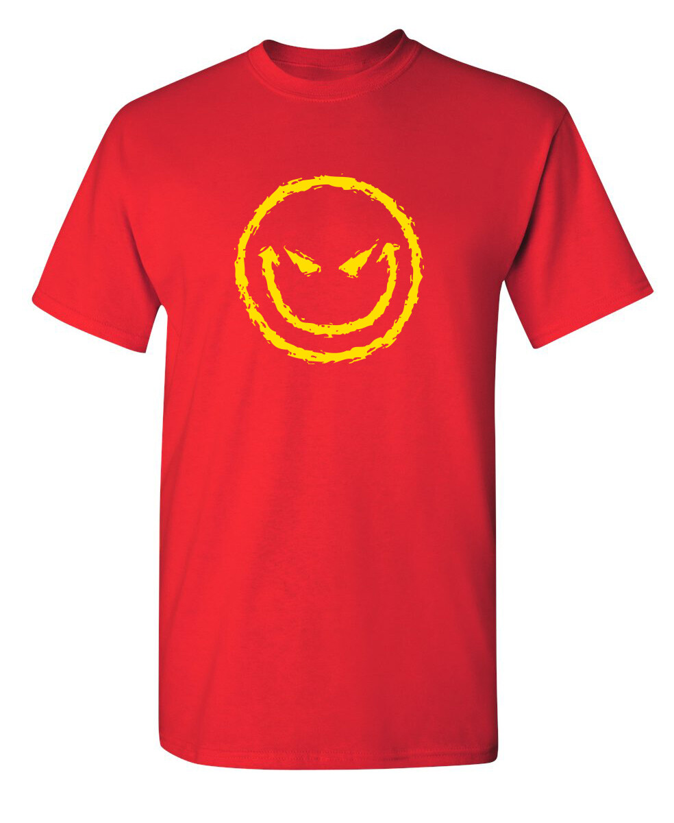 Evil Faces Sarcastic Humor Graphic Novelty Super Soft Ring Spun Funny T Shirt