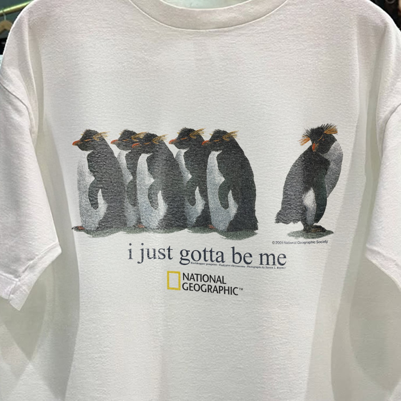 2001 I Just Gotta Be Me Rockhopper Nat Geo Aged T-Shirt White M