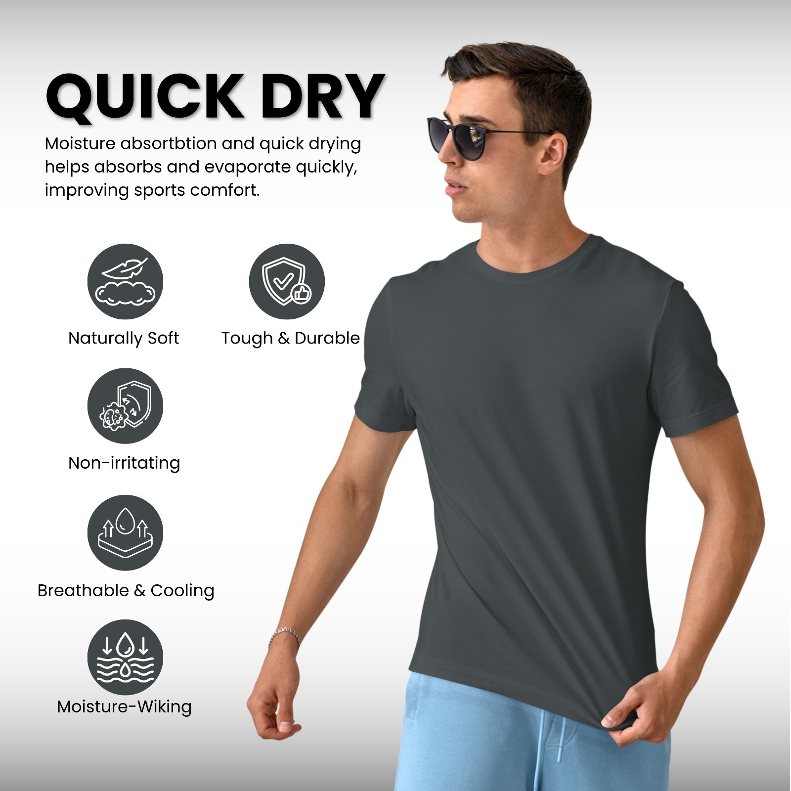Heavy cotton plain t-shirt men crew neck blank short sleeves tee 1 Pack S-4XL