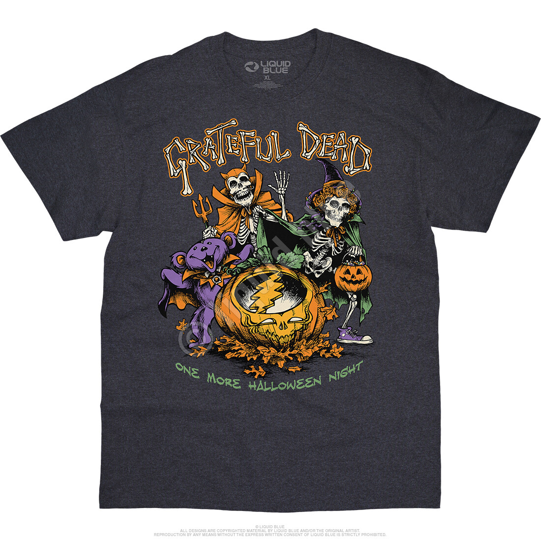 GRATEFUL DEAD-STEAL YOUR PUMPKIN-SYF-1 MORE HALLOWEEN NIGHT-T-SHIRT S-M-L-XL-2X