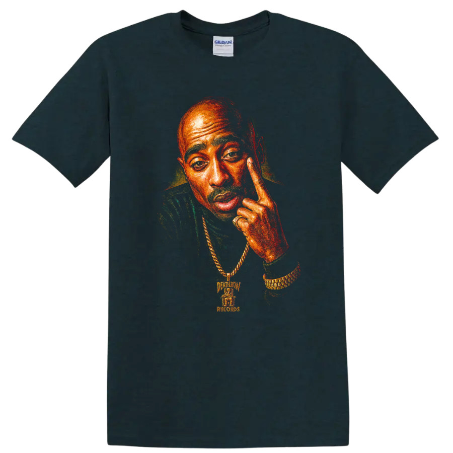 Tupac Shakur Hip Hop Portrait T Shirt Death Row Records Tee