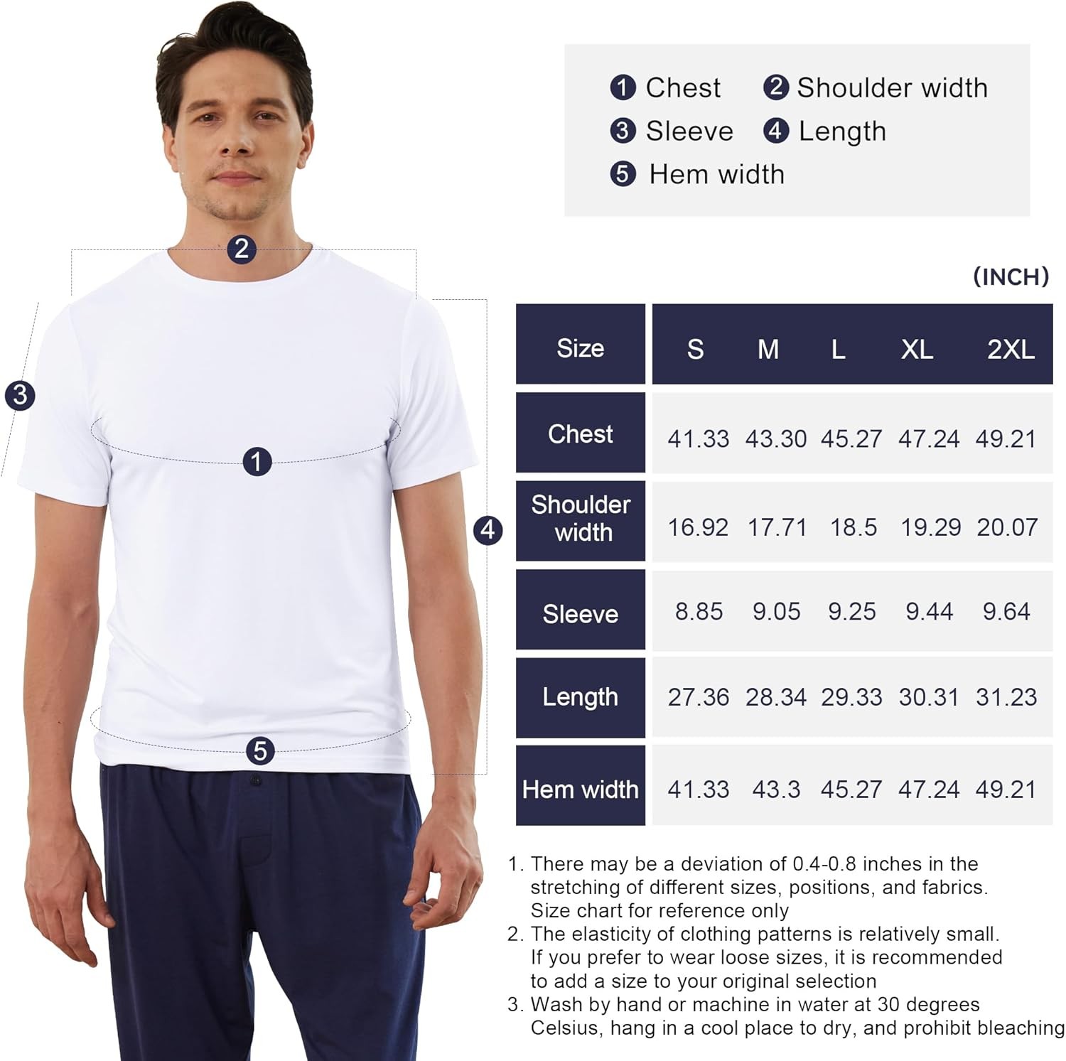 BAMBOO COOL Men Undershirts Moisture-Wicking Crewneck T Shirts, Breathable