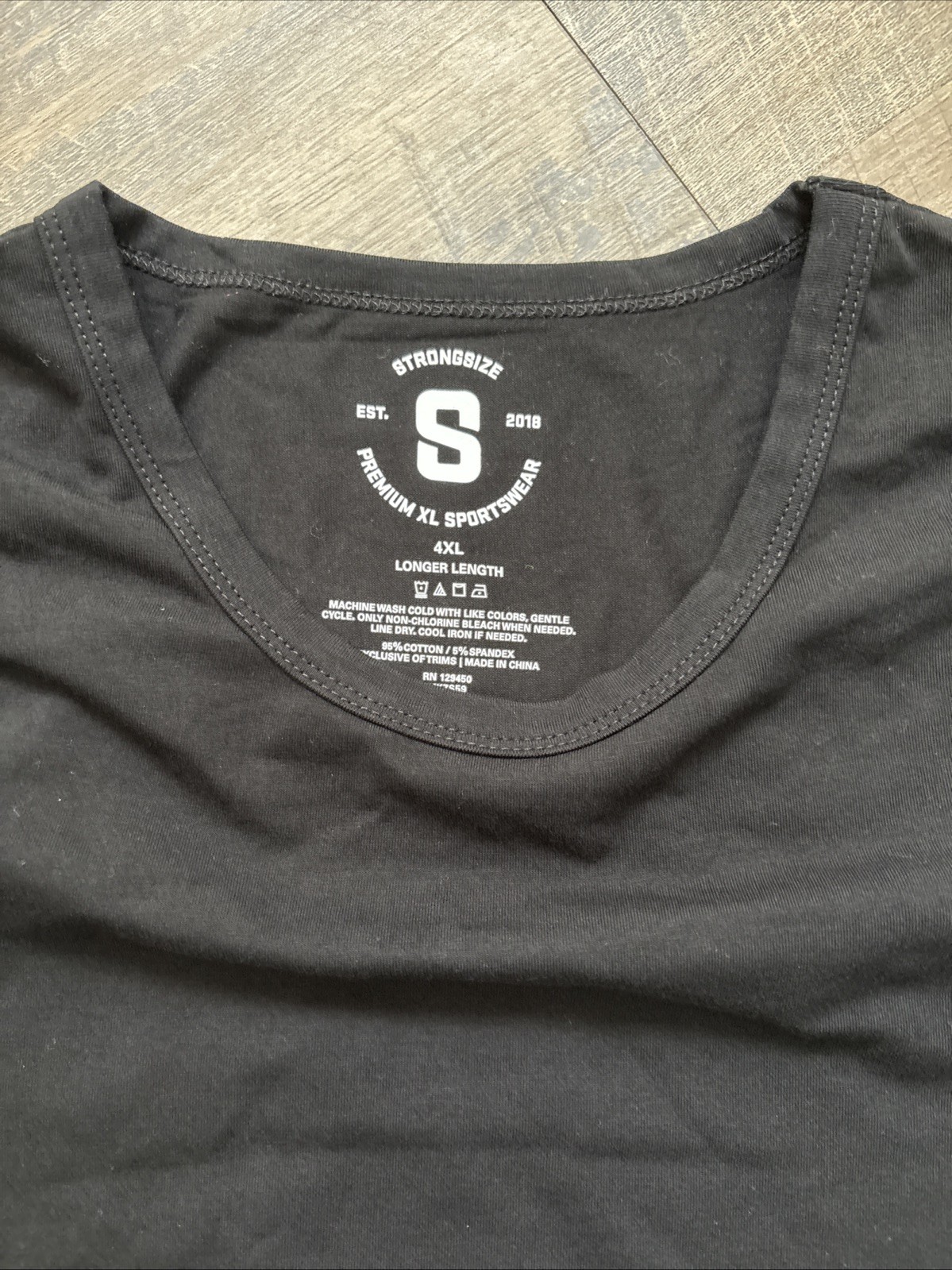 STRONGSIZE Men’s Big Tall 4XL Crew Neck T-Shirts Longer Length Black – NWOT