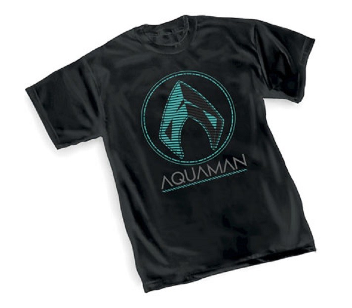 DC AQUAMAN II SYMBOL BLACK – Adult Licensed T-Shirt – S-2XL