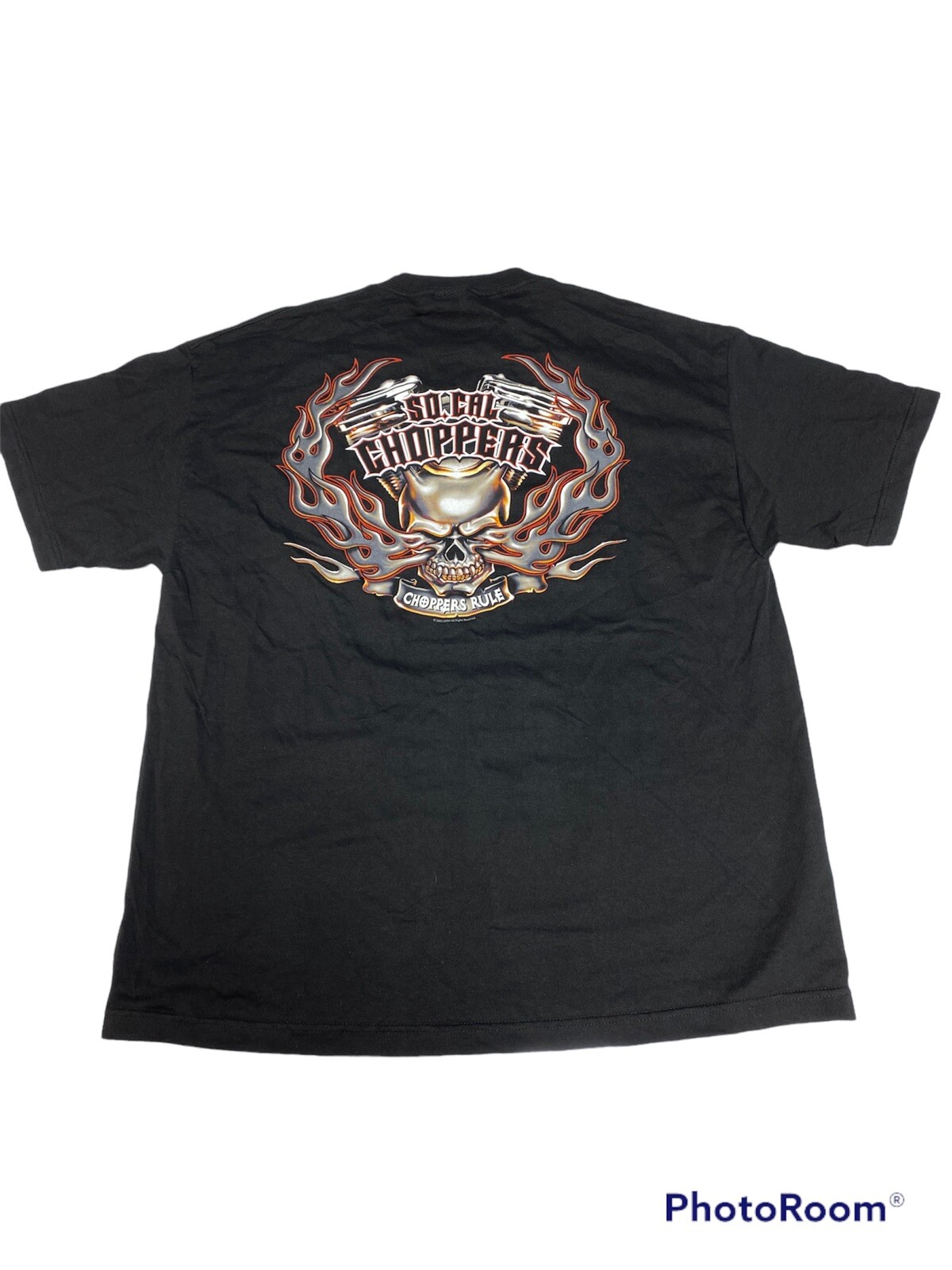 VINTAGE SO CAL CHOPPERS RULE 2XL SHIRT BLACK NWT SKULL FLAMES RARE